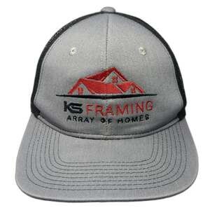 Port Authority Trucker Hat Gray Black Red One Size KS Framing Mesh Snapback